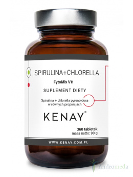 Spirulina+Chlorella pyrenoidosa FytoMix V11 360 tabletek Kenay