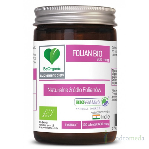 Folian Bio 600mcg 100 tabletek BeOrganic